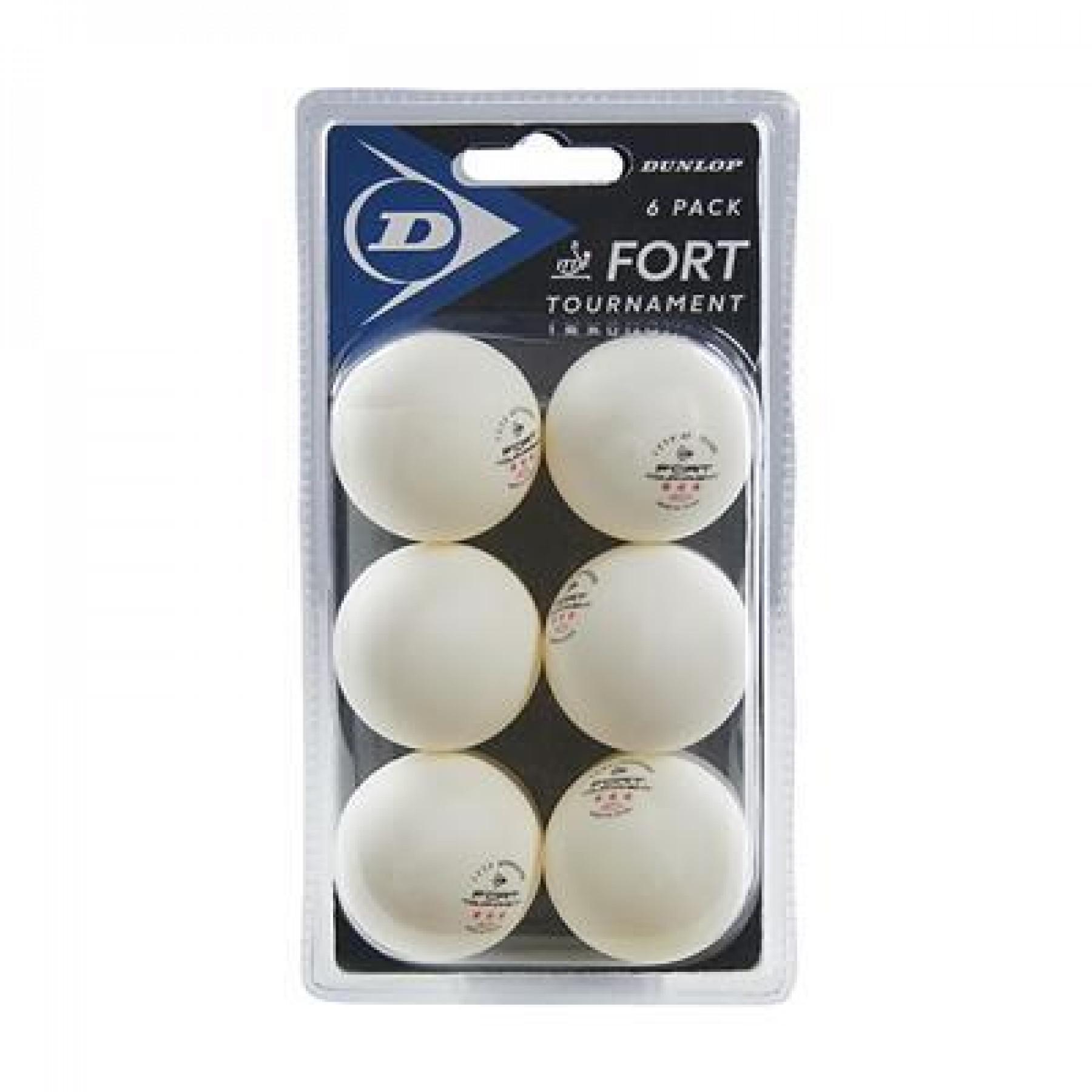 Set di 6 palline da ping-pong Dunlop 40+ fort tournament