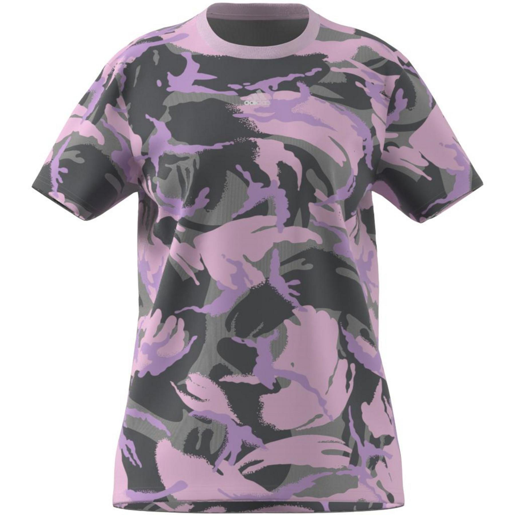 Maglietta da donna adidas Essentials Boyfriend Camouflage