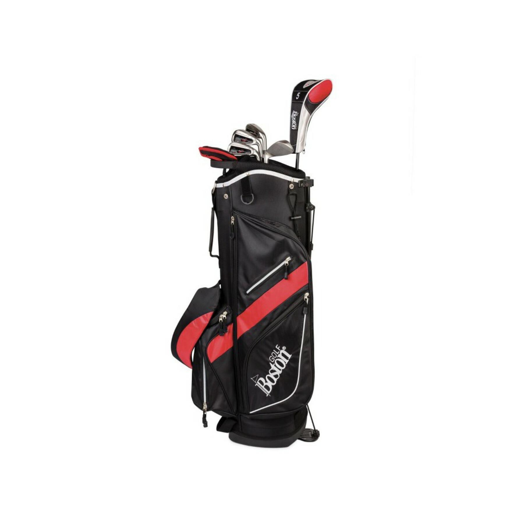 Kit (borsa + 8 mazze) per mancini Boston Golf deluxe 8.5" 1/2 série
