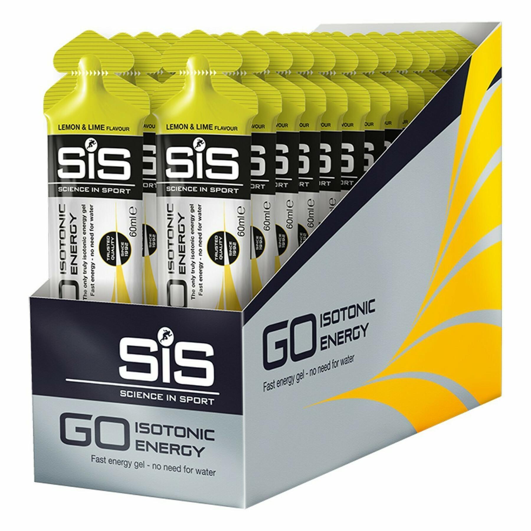 Confezione da 30 gel energetici Science in Sport Go Isotonic - Lemon & Lime - 60 ml