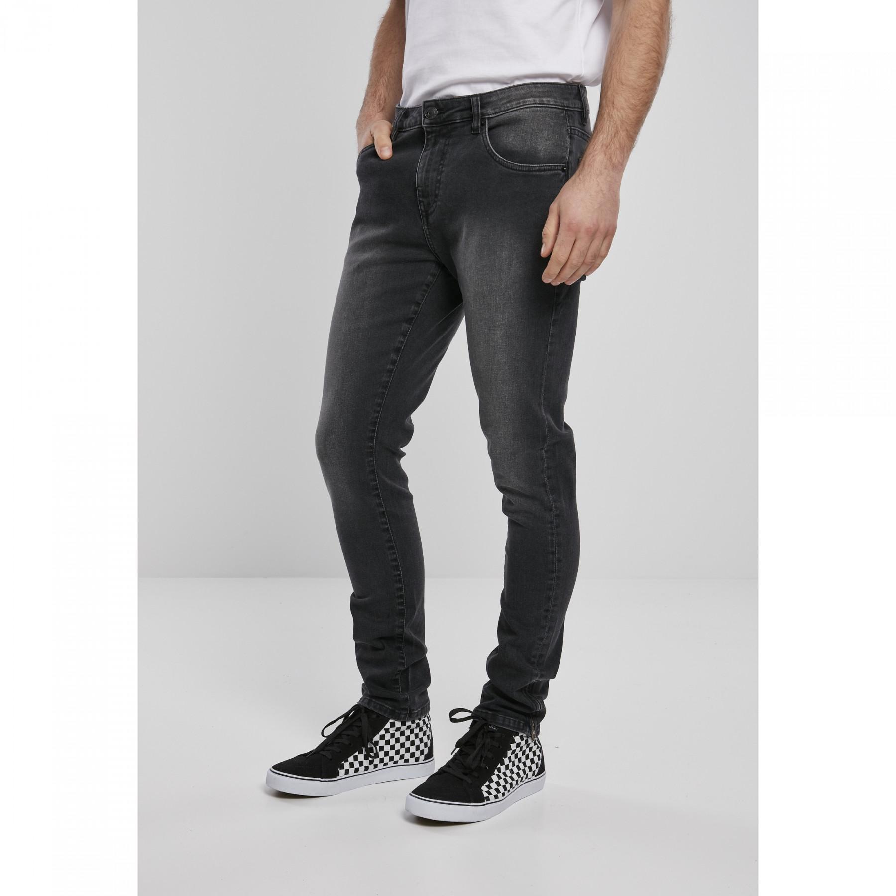 Pantaloni in denim Urban Classics slim fit zip (grandes tailles)
