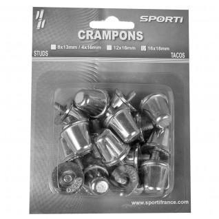 Tacchetti conici da rugby confezione blister da 16 tacchetti in alluminio/18 mm Sporti