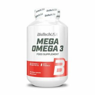 Confezione da 12 vasetti di vitamina Biotech USA mega omega 3 - 180 Gélul