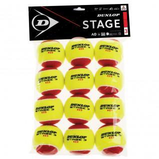 Set di 12 palline da tennis Dunlop stage 3
