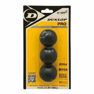 Set di 3 palle da squash Dunlop pro blister