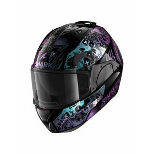 Casco da moto modulare Shark Evo Es K-Rozen Black Violet Glitter