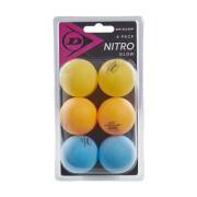 Set di 6 palline da ping-pong Dunlop 40+ nitro glow
